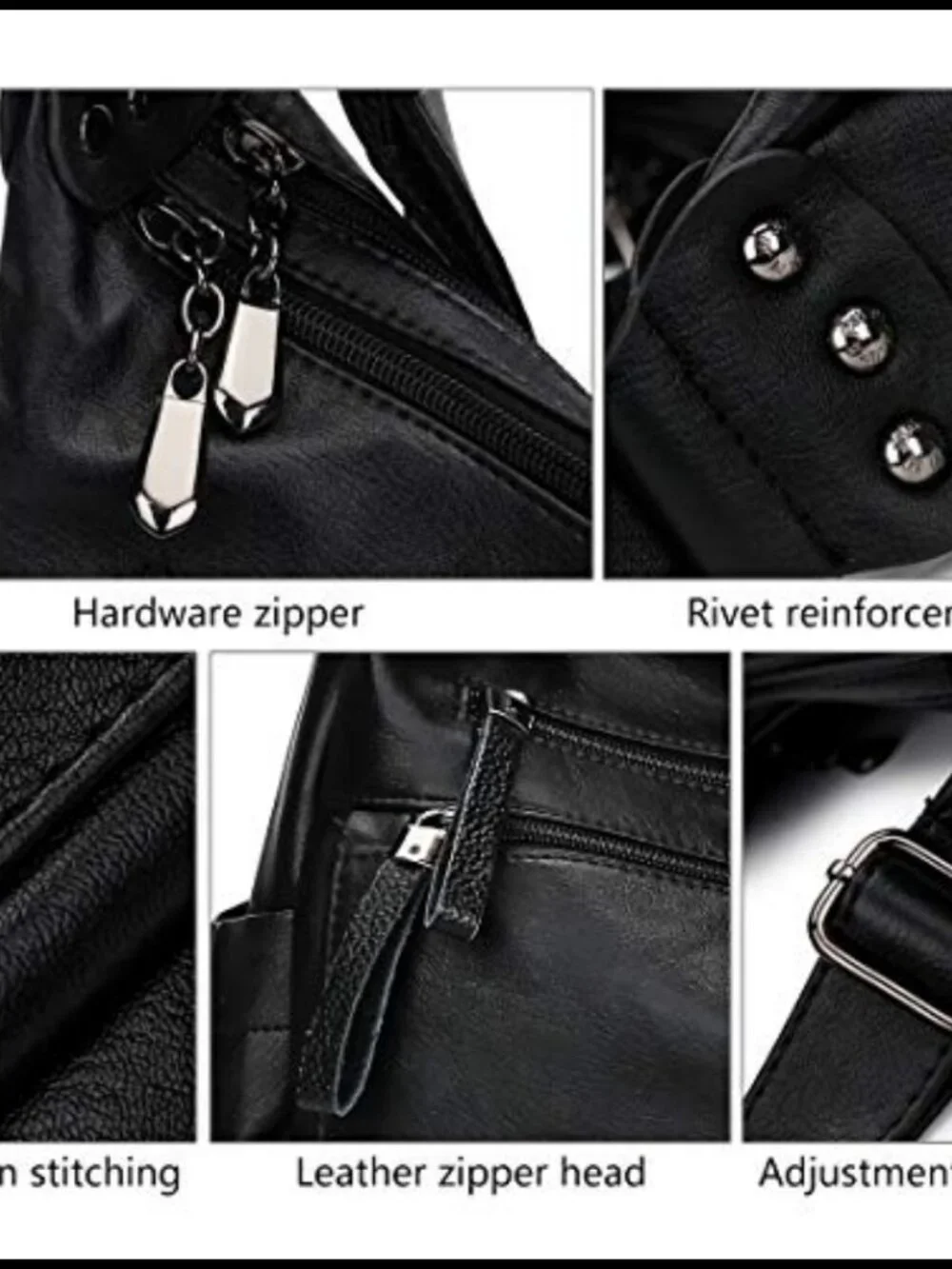 PU Leather Hobo Crossbody Shoulder Bag Multi Pocket Purse Tote